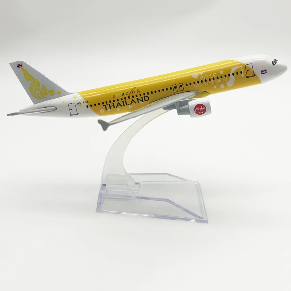 

1/400 модель самолета, желтый тайский Airways Airbus A320, Таиланд, 16 см, игрушка-самолет из сплава, детский подарок для украшения коллекции