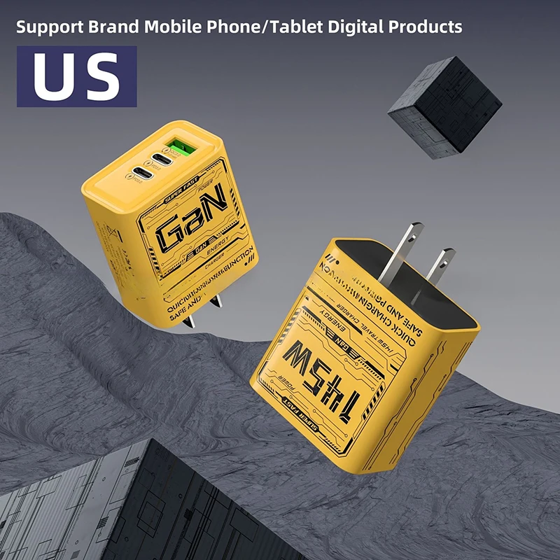 145W 3-Ports Type-C USB Phone Charger For Phone PD Fast Charging Cellphone Power Adapter Travel