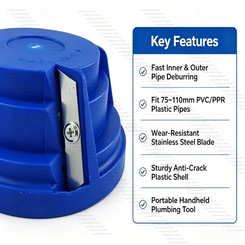 PVC Pipe Chamfering Tool Plastic Pipe Beveler for PPH PE Pipe Edge Trimming Cutter