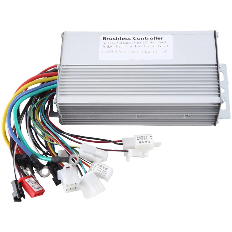 1 PCS 48V 60V 64V 72V 1000W 1500W Electric Controller 12 Tube Dual Mode E-Bike Brushless Controller Speed Motor Silver