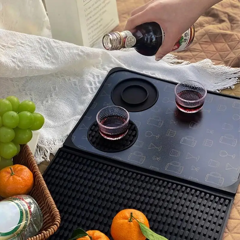 

Heat Resistant Silicone With Removable Cutting Board And Integrated Tray For Professional Bartending KXRE