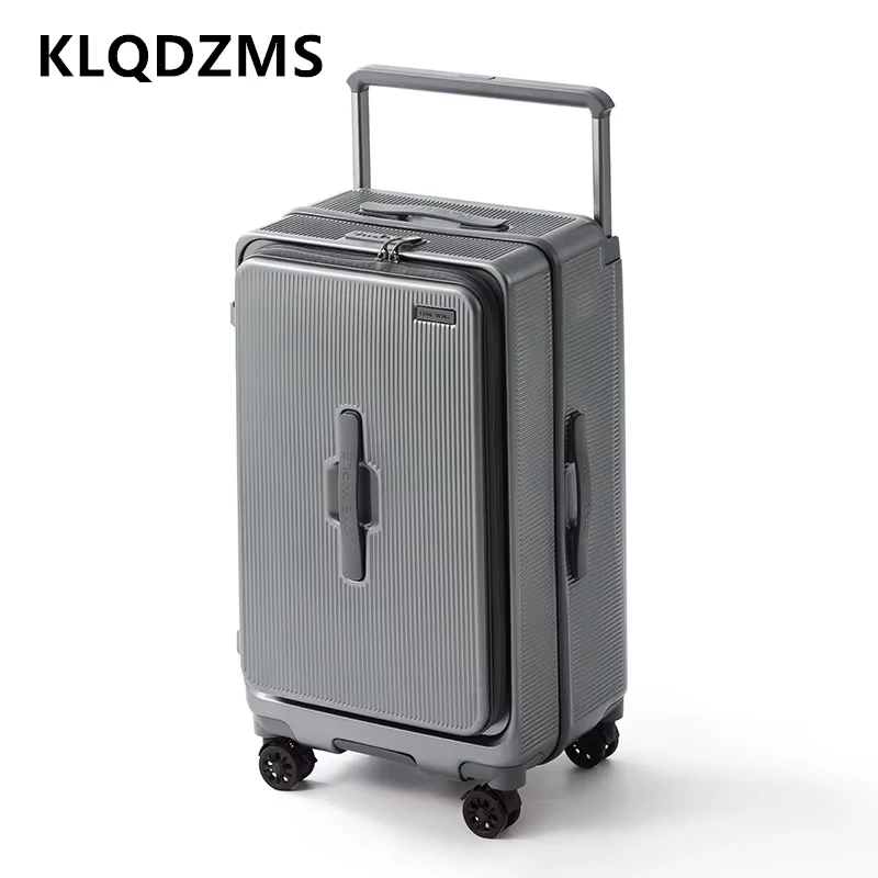 KLQDZMS 旅行スーツケース フロントオープニング搭乗ボックス 多機能トロリーケース 20 "24" 26" 28 インチ強力で耐久性のある荷物