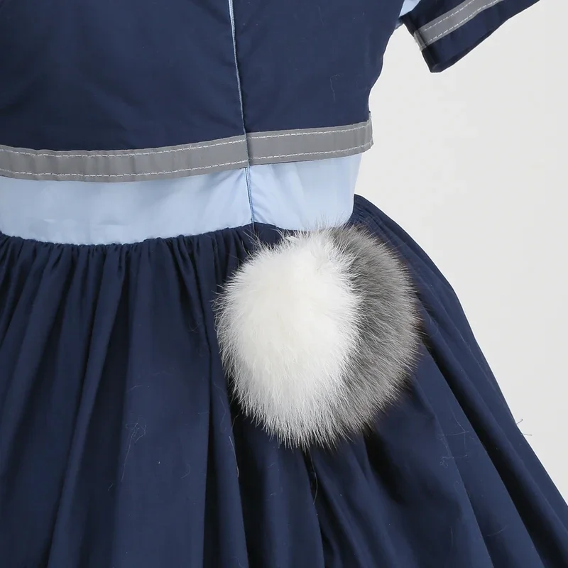 RT01 Zoo Movie Judy Cartoon Clothes Girl Police Woman Role Playing Dress 2PCS Korean Kids Rabbit Clothing Set*Jk2