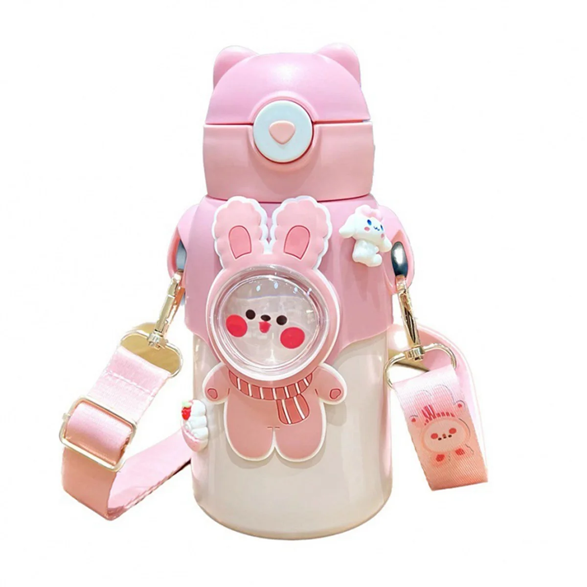 520Ml Kids Thermal Water Bottle with Straw Cute Thermos Bottle for Children 316 Stainless Steel Thermal Mug Tumbler