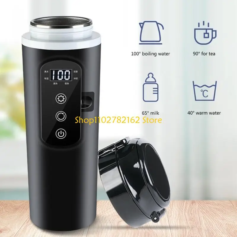 547B 12V/24V SmartTemperature Control Travel Coffee Mug for Car/Truck, 500ml Car Electric Heated Mug Heating Cup