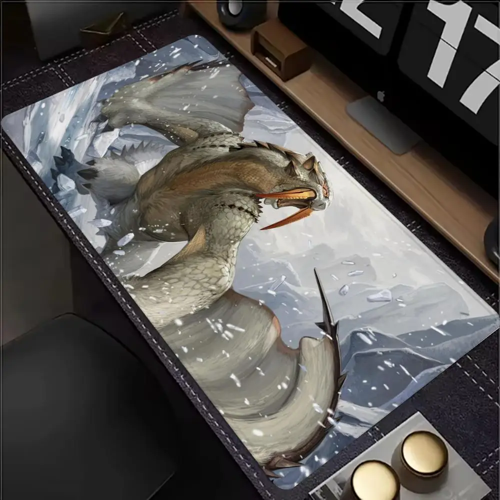 Penjualan laris Monster Hunter mouse pad XXL alas mouse anti selip aksesoris kantor komputer alas mouse karpet permainan e-sports.