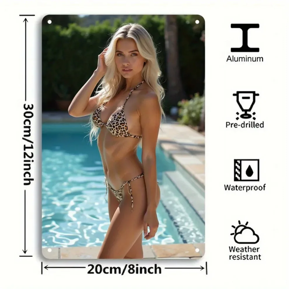 ملصق فني جداري عتيق من الألومنيوم، هدية ديكور الغرفة، ديكور حائط معدني ثنائي الأبعاد