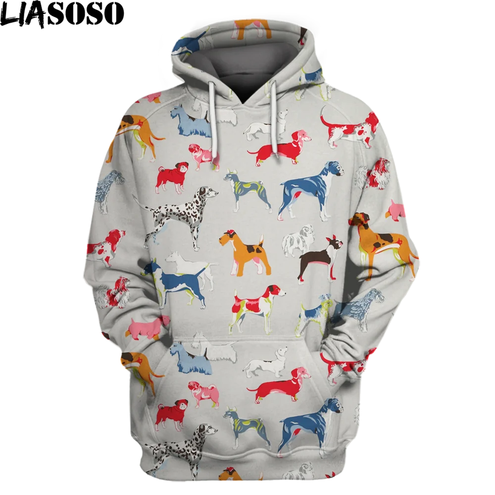 

LIASOSO 3D Printed Hoodies Retro Style Cute Animal Multi Pattern Clothes Casual Greyhound Racing Dog Polyester Fun Sportswear