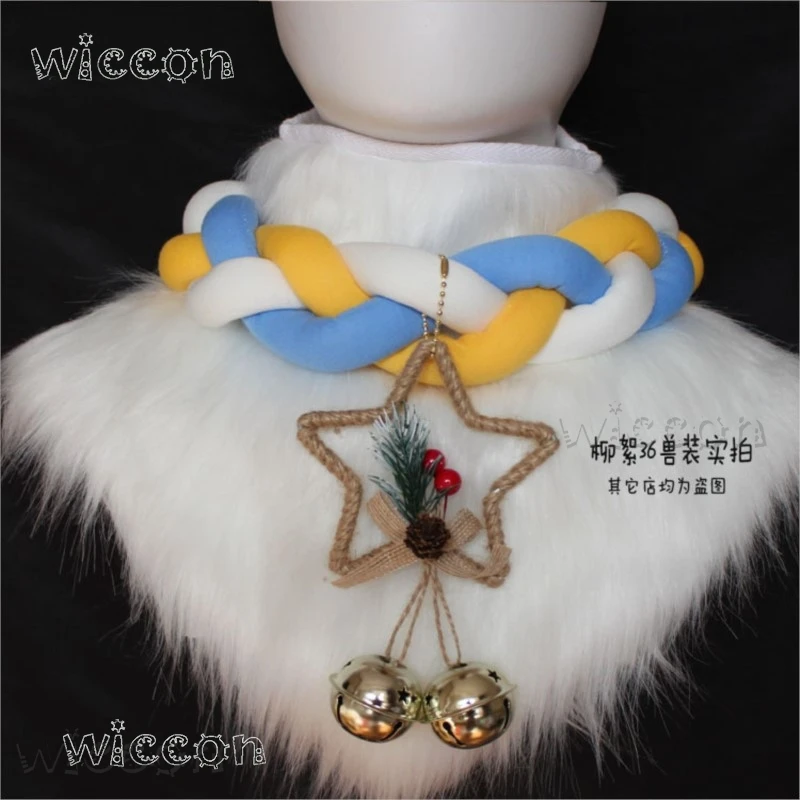 벨 초커 피그테일이 있는 퍼슈트 독특한 액세서리 애니메이션 코스프레 의상 크리스마스 선물 고품질 쇄골 체인 목걸이