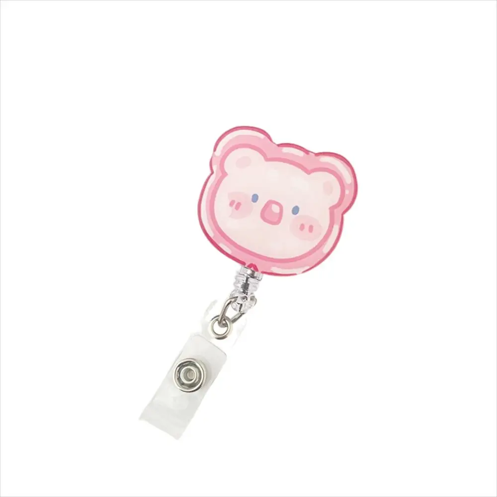 Hospital Chest Card Students Work Card Clip Rabbit Retractable Badge Reel Name Card Holder ID Card Clips Nurse Badge Holder