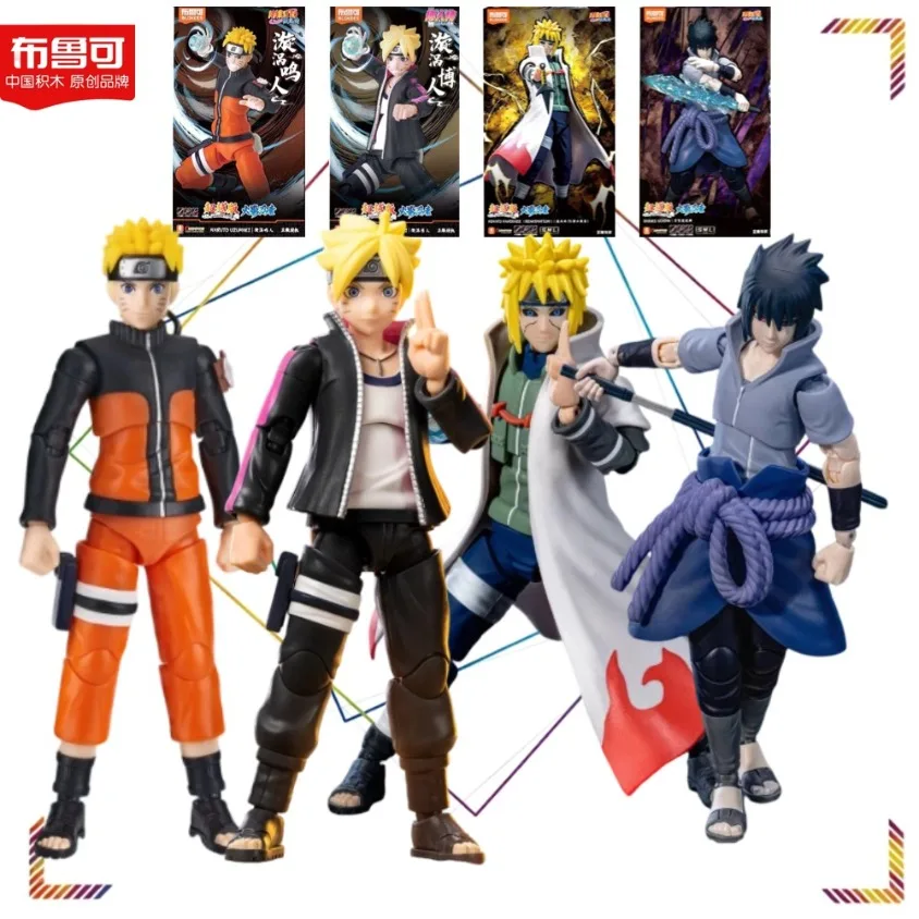 Figuras de Acción de Naruto Uzumaki de BLOKEES, Modelo de Anime de Boruto Uzumaki, Muñeco de Minato Namikaze, Modelo de Sasuke Uchiha, Bloques de Construcción de Naruto
