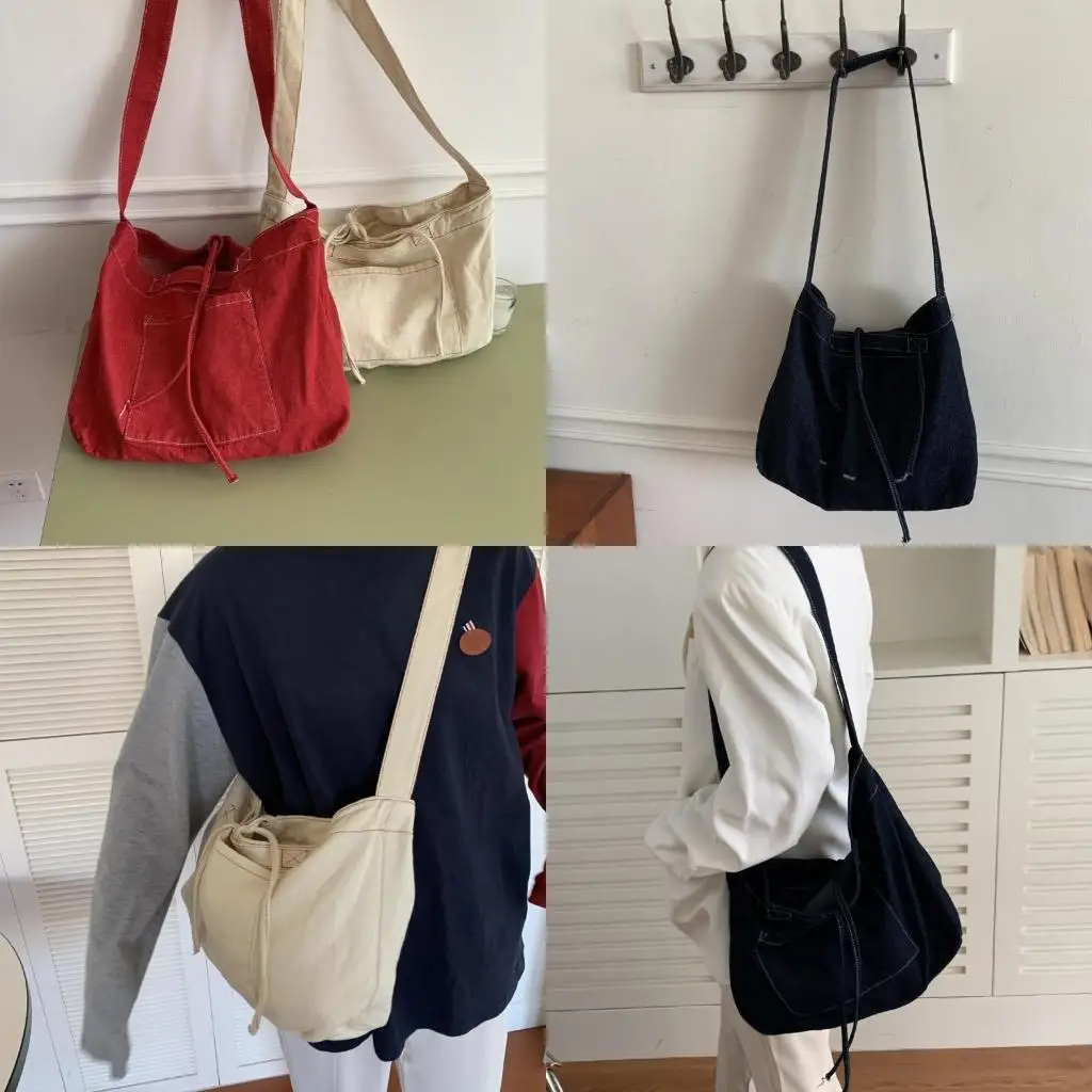 

D46D Bag Girl Women Large Capacity Shoulder Bag Retro Versatile Travel Bags