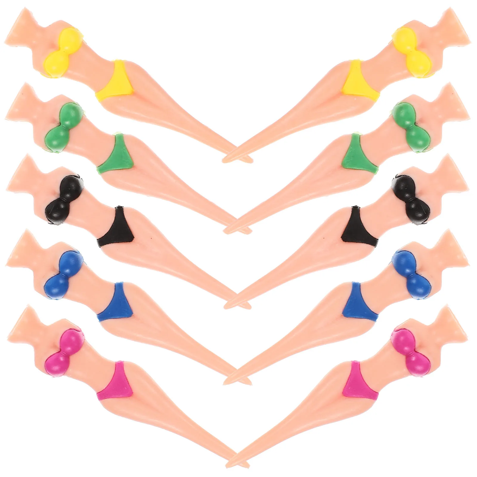 10pcs Funny Golf Lady Bikini Plastic Golfs Tees Shaped Plastic Durable Easy Use Practice Gifts Golf Supplies