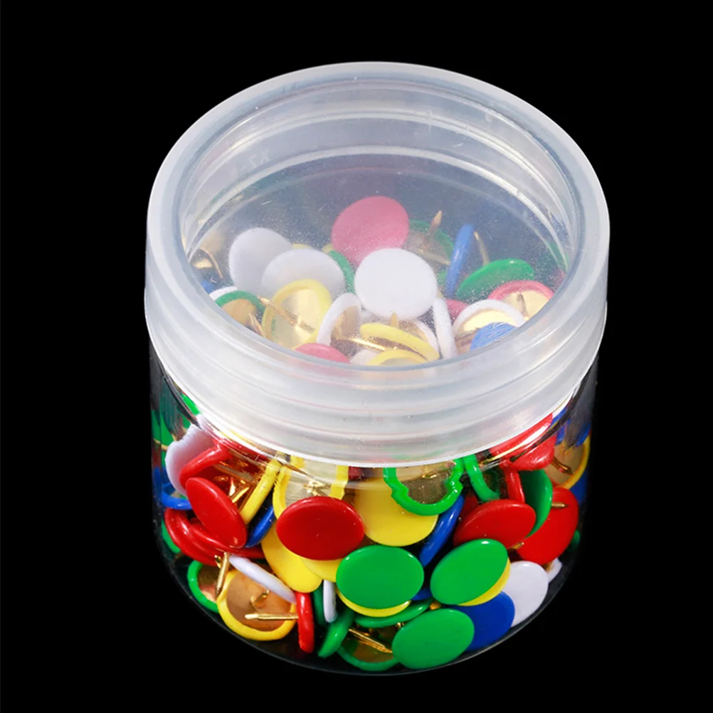 

200Pcs Metal Push Pins Flat Head Plastic Pushpin for Office Map Marking Bulletin Board Wallpaper Nails