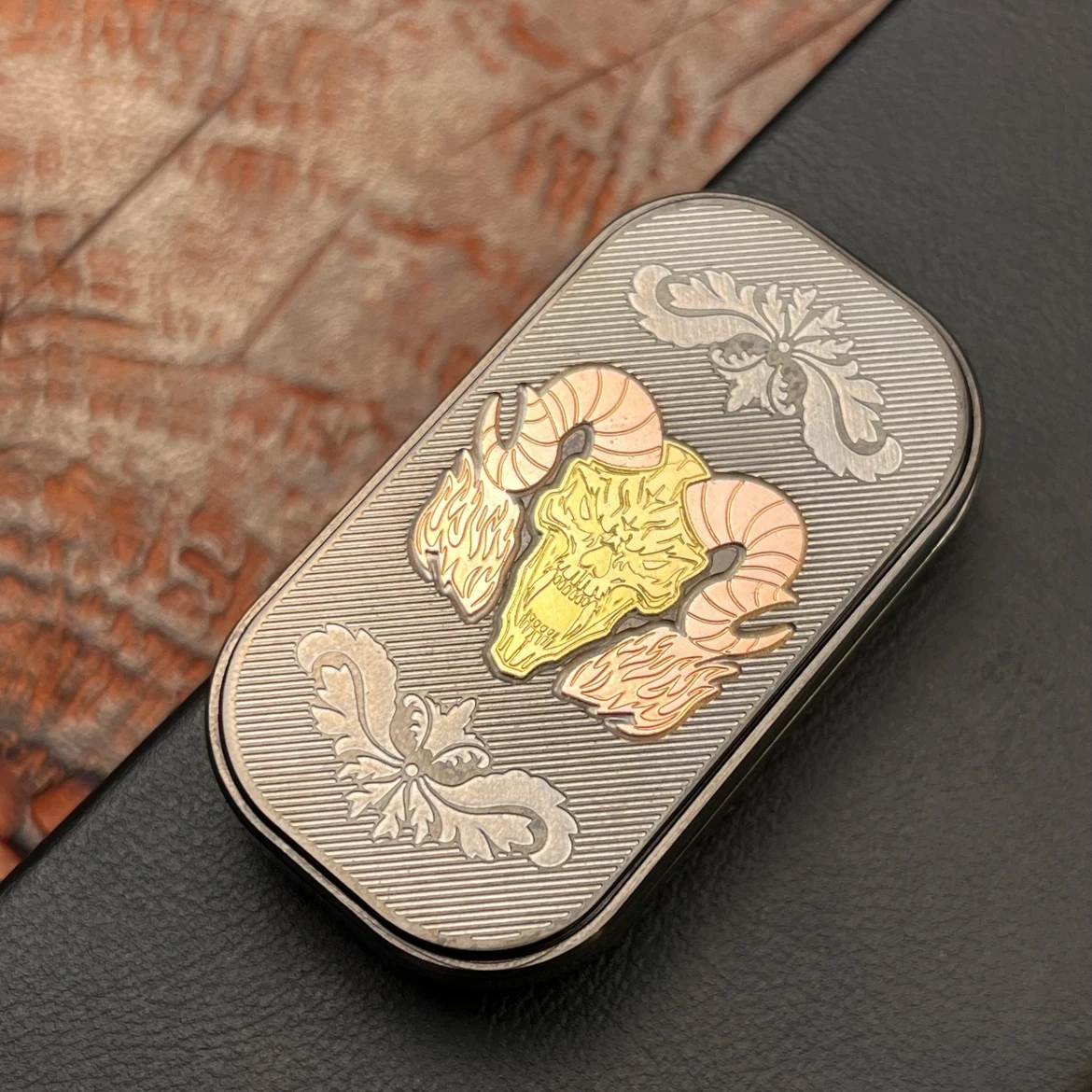 EDC ของเล่น Fidget Spinner Linear Slider สแตนเลสทองเหลืองสีแดงทองแดง Anti Stress Sensory ADHD Fidgeting ของเล่น