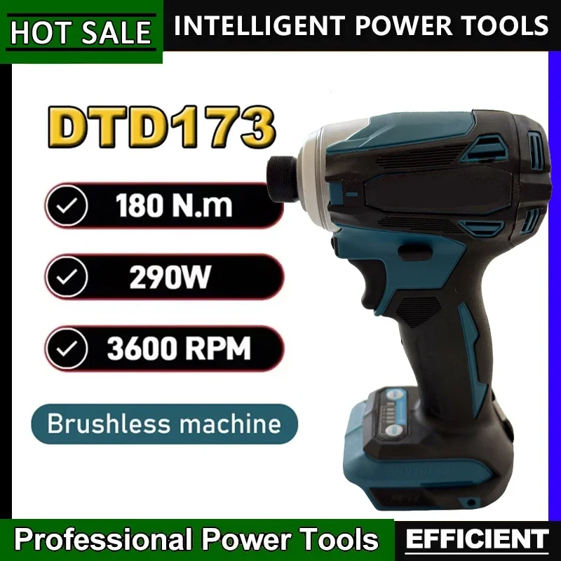 

Аккумуляторный ударный шуруповерт Fit Makita DTD173 для дерева/болтов/работы в Т-режиме, 1800 об/мин, 180 Нм, бесщеточный двигатель