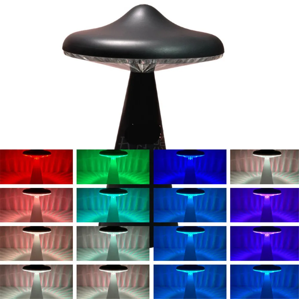 UFO Mushroom Lamp Adjustable Brightness Rechargeable LED Touch Table Lamp Retro Bar Home Atmosphere Decoration Night Lights