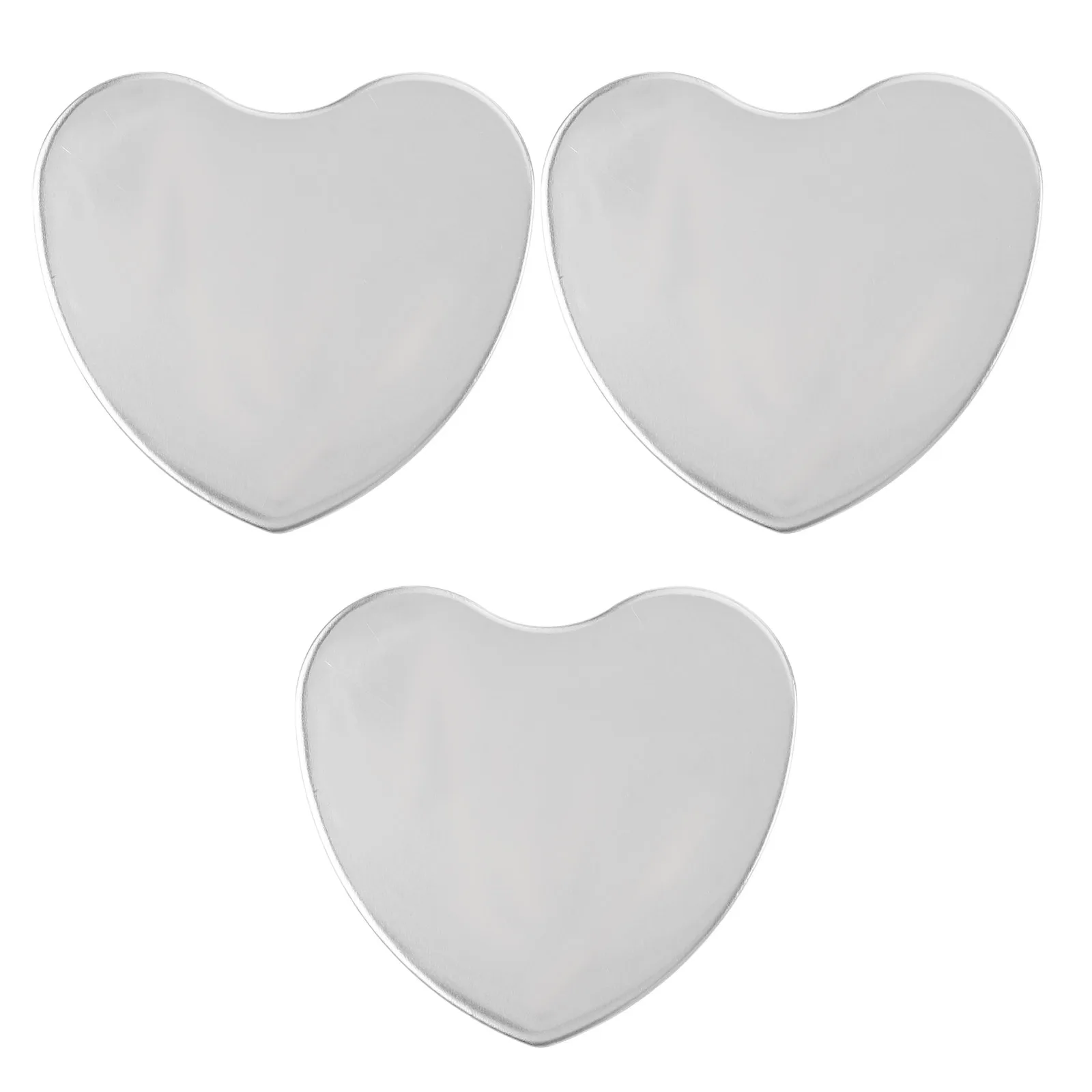 3pcs Heart-Shaped Makeup Mirror Stainless Steel Handheld Palette For Travel Home Office Touch-Up, Portable Mini Mirror