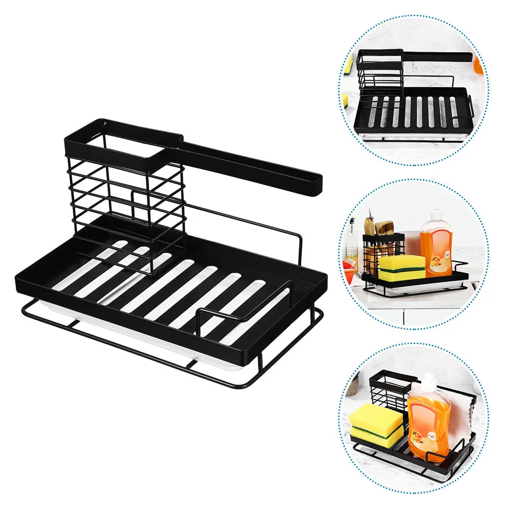 Kitchen Sponge Drain Rack Sink Organizer Lightweight Practical Kitchen Countertop Sponge Holder Dish Soap Tray