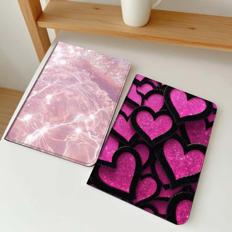 

Pink Water Shimmer Light Tablet Case For Apple iPad Air Pro mini 1 2 3 4 5 6 7 8 9 11 M2 M3 M5 M4 5th 6th 7th 10th 11th Gift