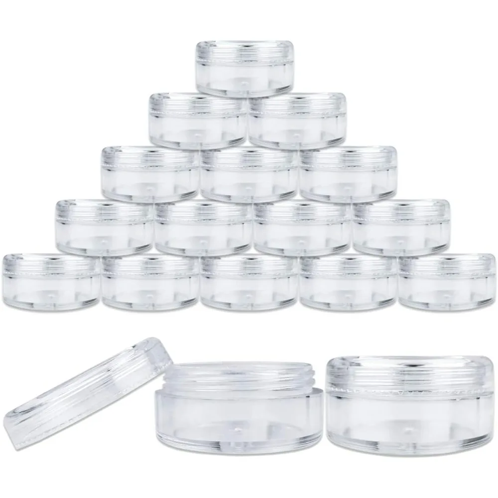 25 Stück 5/10/15/20ml Leere Klare Plastikbehälter mit Deckeln Tragbare Runde Kosmetik-Probenbehälter Mini-Reisegläser zur Aufbewahrung – Detail 1