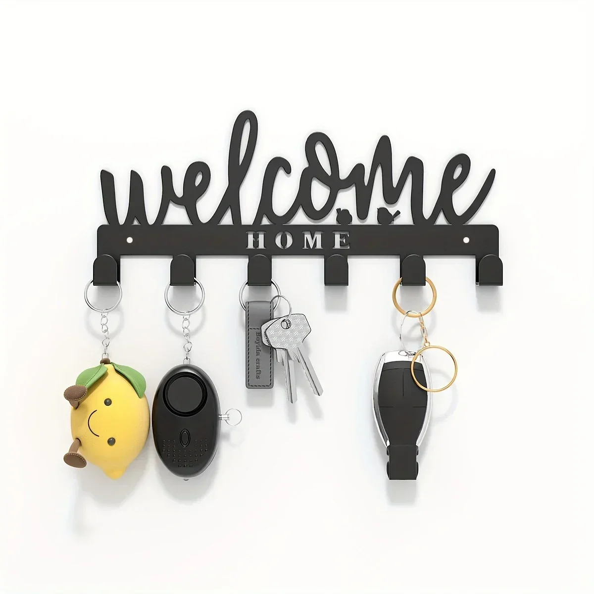 Wall Mounted Key Hook Rack - Modern Fashion Style Metal Keychain Holder with,  Bedroom,  Hallway - Decorative Wall Accessory