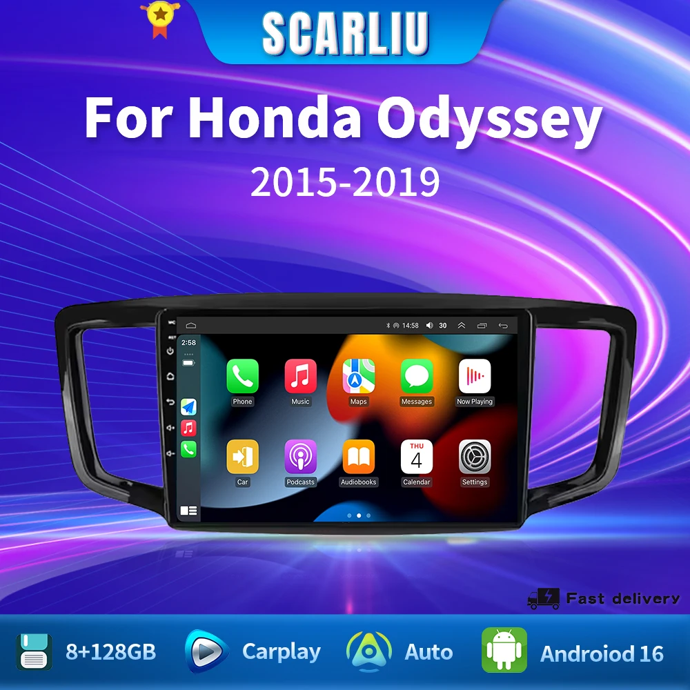 

SCARLIU Carplay Radio For Honda Odyssey 2015 2016 2017 2018 2019 Car stereo Multimedia Player Android Auto GPS navigation 2DIN