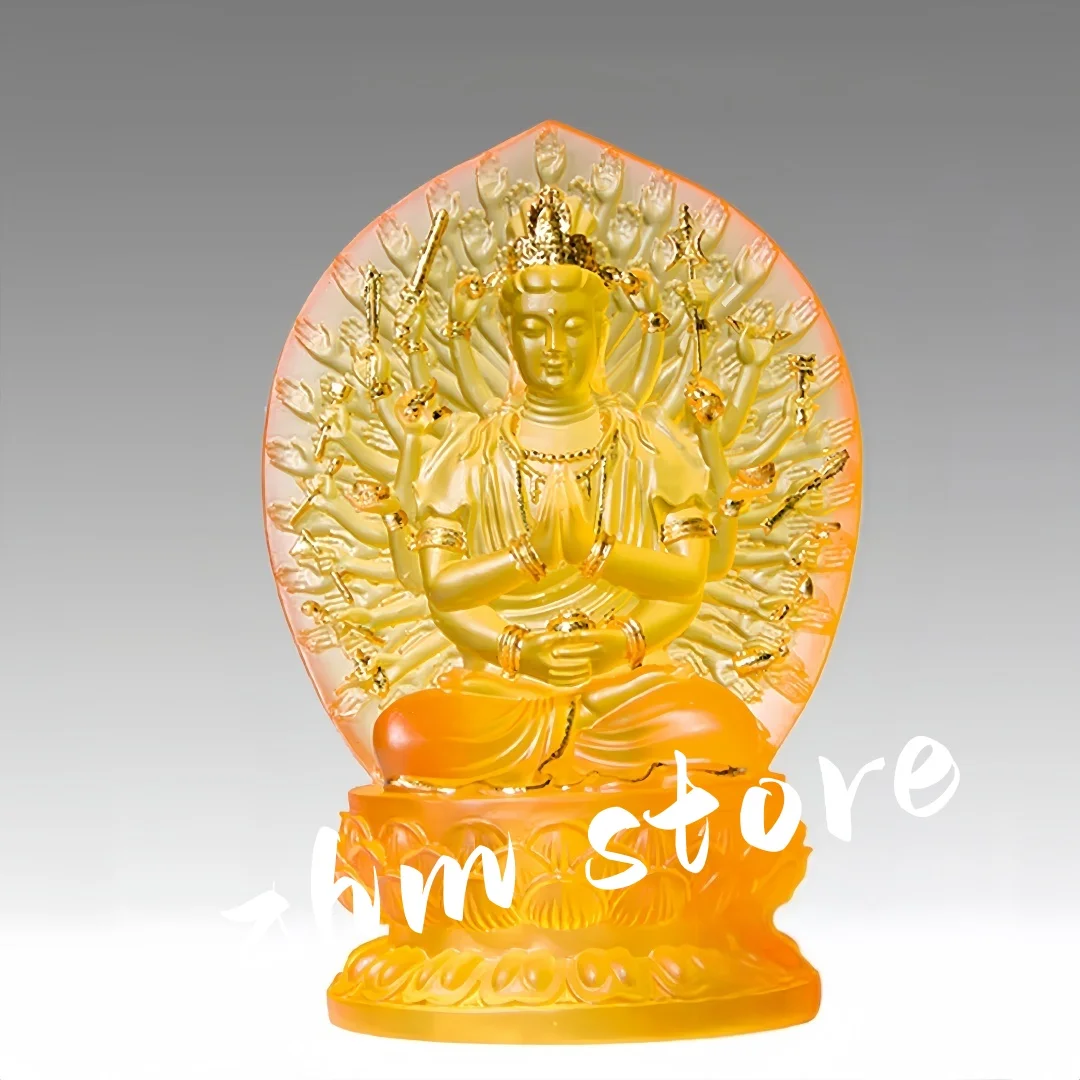 Thousand-handed Guanyin Bodhisattva Glass Buddha Hall dedicated to Guanyin Buddha statue crafts ornaments