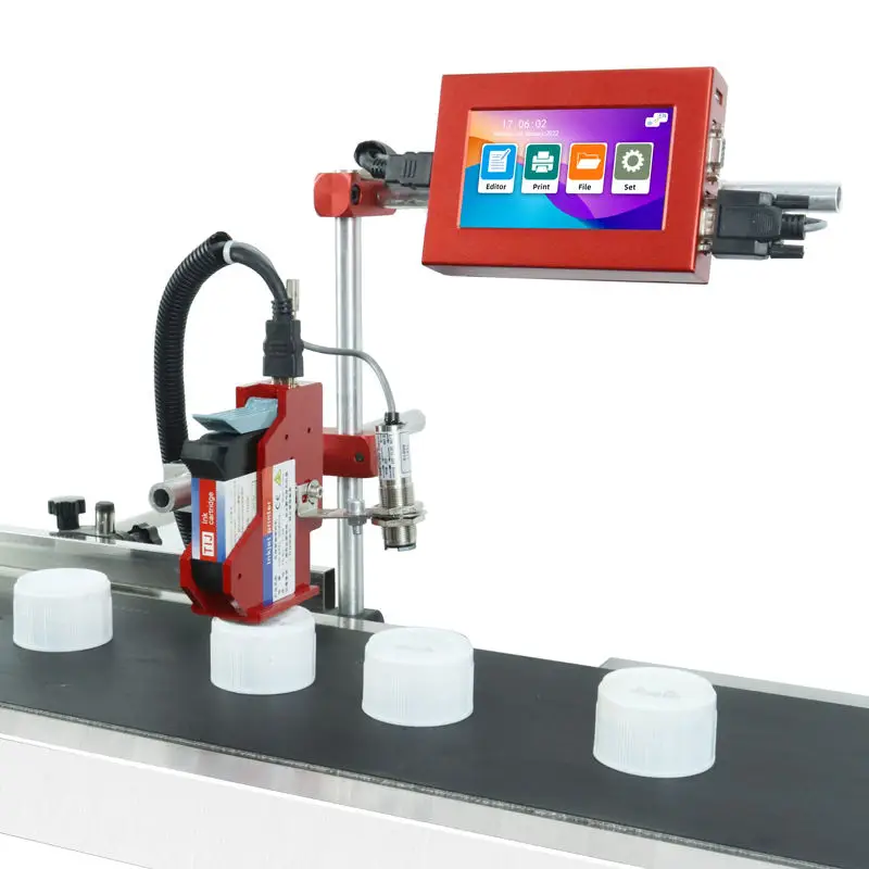 T110 Automatic Card Printer with Touch Screen Small Solvent Inkjet Printer for Packaging Label Coding Batch Production Date