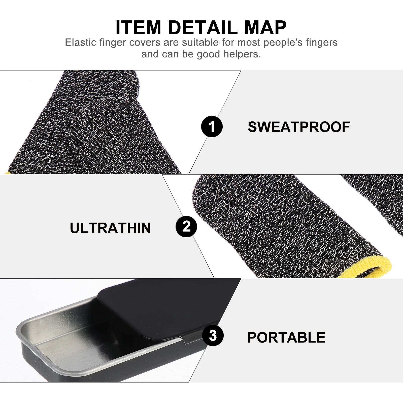 

1 set Anti-Slip Finger Sleeves Sweat-Proof Breathable Game Screen Protector for Mobile Gaming Touch Sensitive for Adults