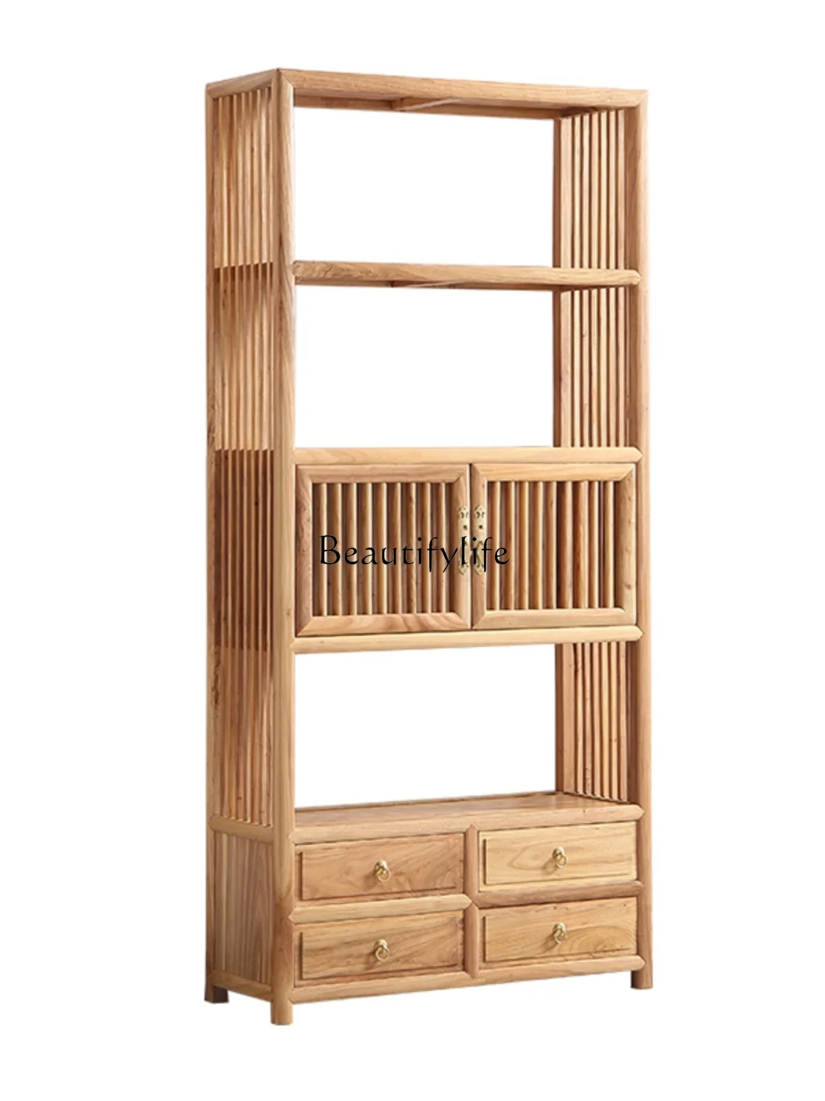 

FG10-New Chinese bookcase Zen bookshelf with pumping cabinet Storage tea cabinet