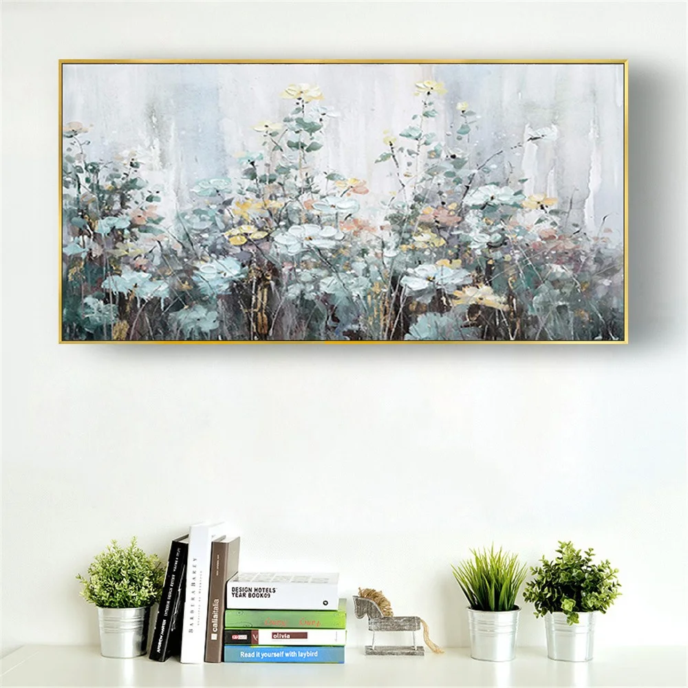 

Large Panel Flowers Picture Hand-painted Oil Painting Wall Art Landscape Seascape Mural For Home Decor Paintings Decorate Room