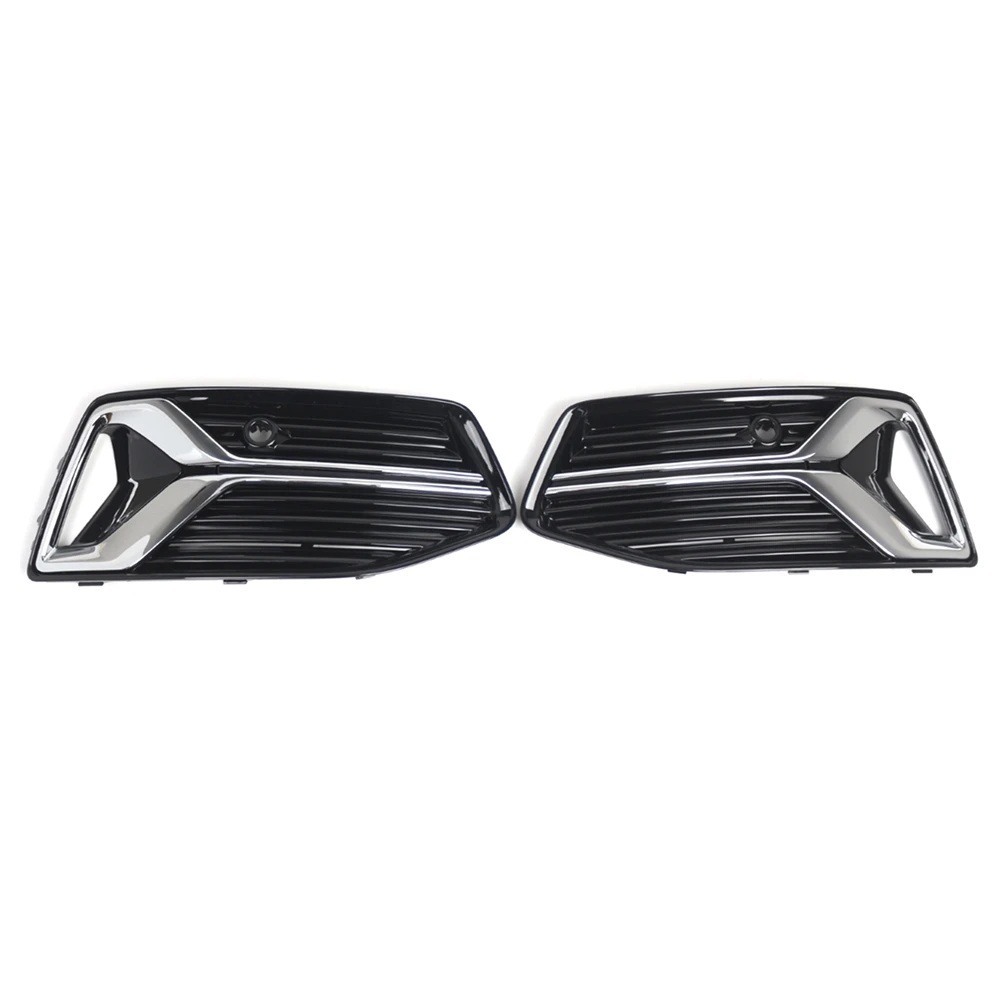 

1 Pair Front Bumper Grille Fog Light Cover for Audi A6 C8 2019-2023, 4K0807647, 4K0807648 -T45C