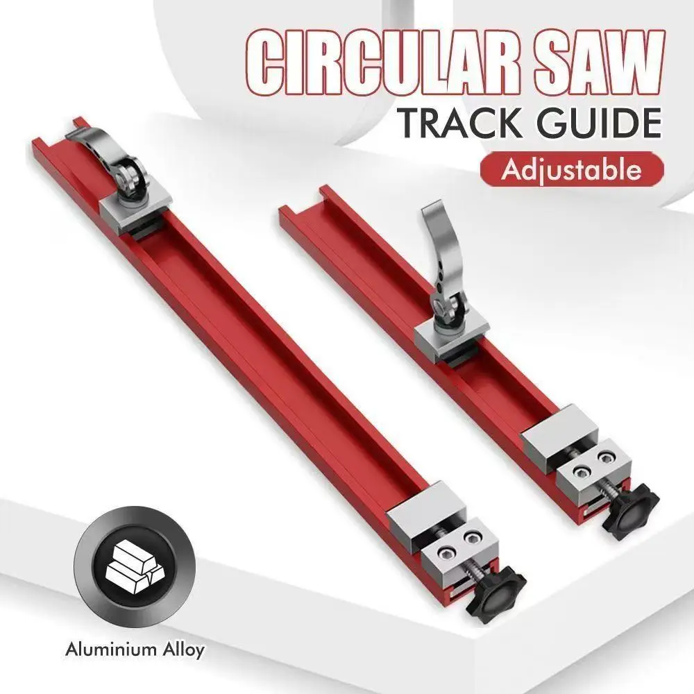 รางเลื่อยวงเดือนปรับได้ ทำจากอลูมิเนียมอัลลอยด์ พร้อมฐานรองสำหรับงานตัดและกัดไม้