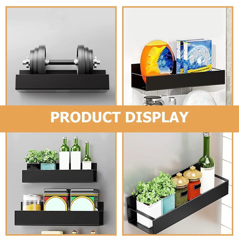 

2Pcs Magnetic Shelf Fridge Spice Rack Material Easy Installation No Drilling Required Versatile Usage Spacious Storage