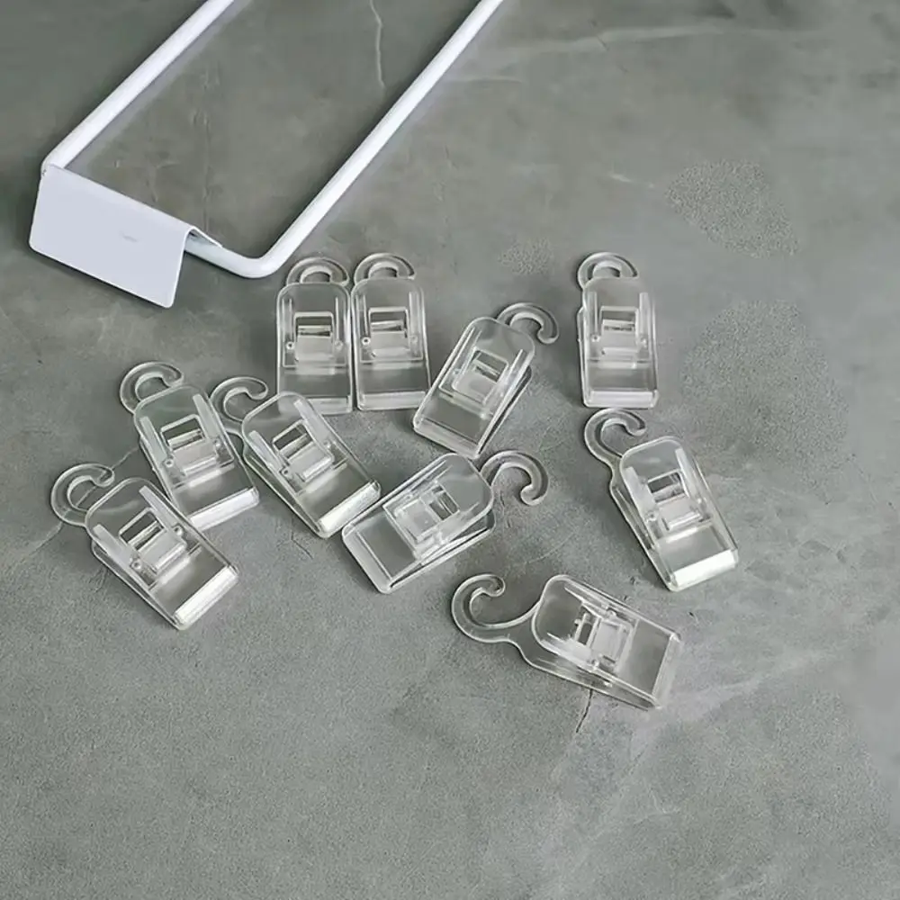 20Pcs Mini Plastic Simple Hanging Clip Transparent Multifunctional Sorting Storage Clip Hook Clip Socks