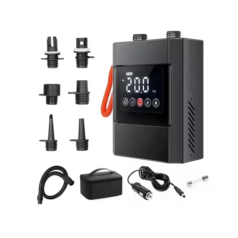 Portable Sup Board Pump 20PSI High Pressure Electric Air Compressor Pump Inflation & Deflation Pump with 6 Nozzles for Inflating