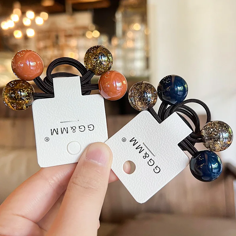 

Резинки для волос в корейском стиле с цветными блоками, эластичные, для девочек и детей, с высокой эластичностью