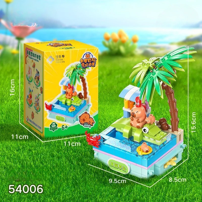 Capybara Building Construction Toys Cartoon Kapibala Building Blocks Scene Puzzle Assembly Building Block Set Children Gift