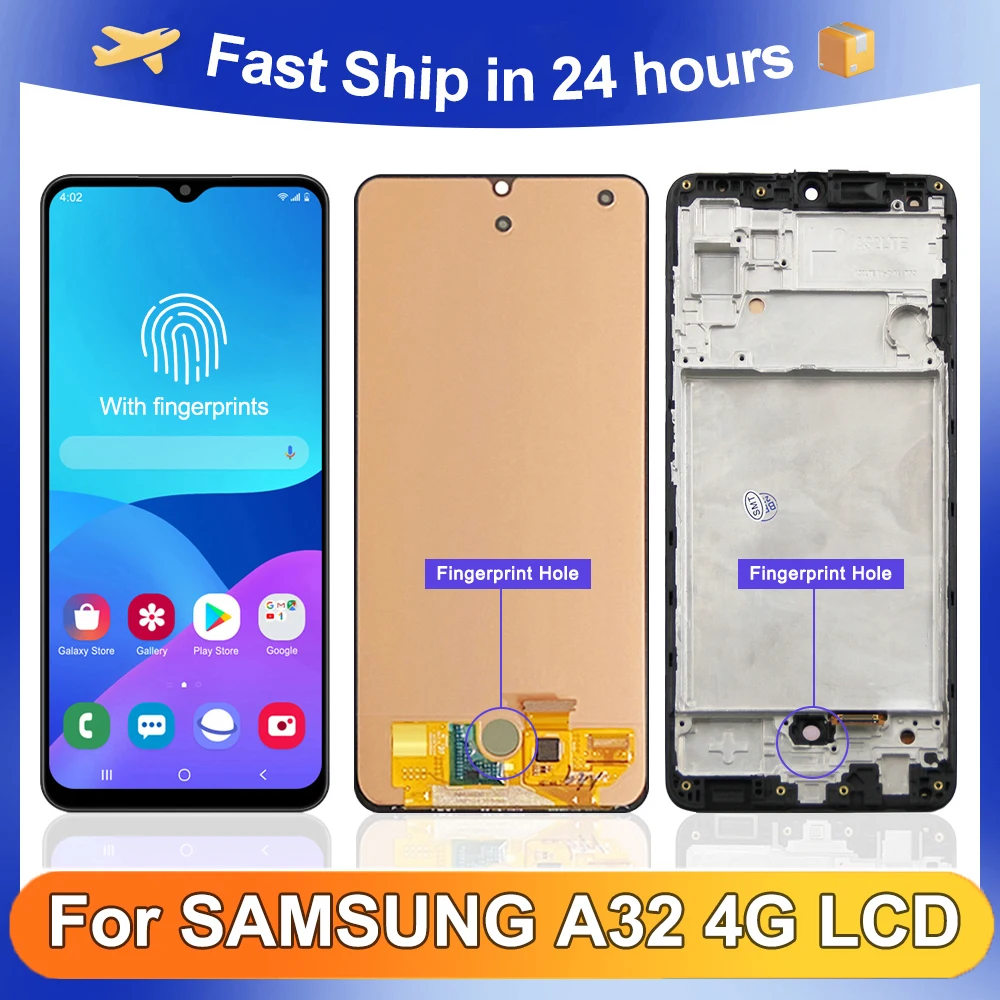 

A32 4G 6.4''For Samsung For AMOLED A325 A325F A325F/DS A325M A325N LCD Display Touch Screen Digitizer Assembly Replacement