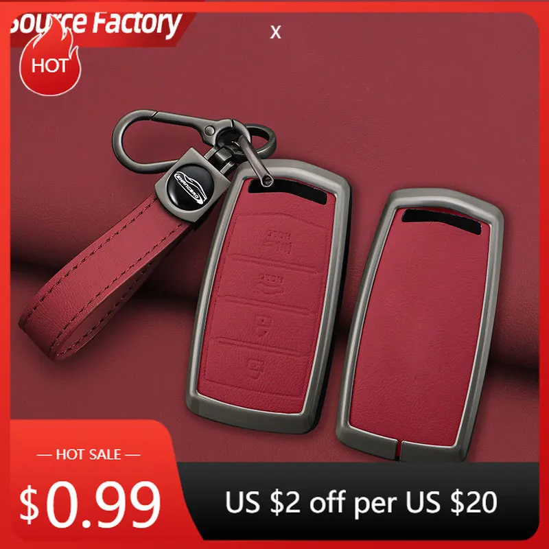 

Car Stickers Zinc Alloy 4 Bottons Smart Remote Key Bag Shell for HYUNDAI Genesis G70 G80 EQ900 G90 Car Key Case Fob Cover P