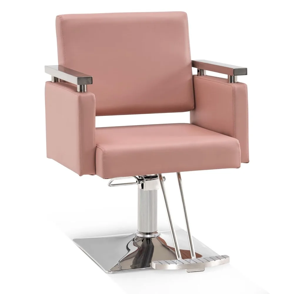 

Classic Hydraulic Barber Chair Styling Salon Chair for Hair Stylist Beauty Spa Equipment (Pink)