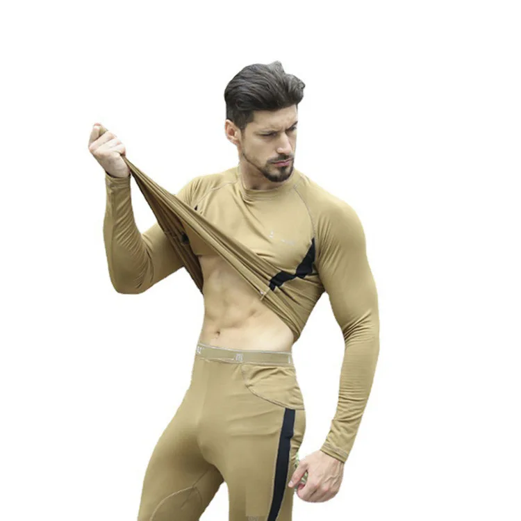 Terno tático para homens Underwear Thermal Elastic Running Ciclismo Caça Conjunto de roupas militares para homens Conjunto de roupas femininas