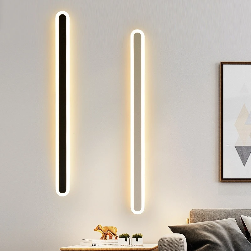 

LED Indoor Strip Wall Lamp Modern Nordic Minimalist Bedroom Bedside Living Room Corridor Stairs Decorative Lighting 85-265V