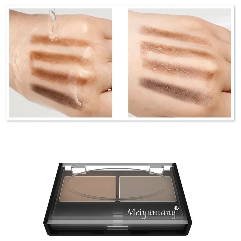 2 Colors Eye Brow Palette + Brush Eyebrow Enhancer Eyeshadow Cake Waterproof Eyebrow Powder Eye Shadow Women Makeup Professional