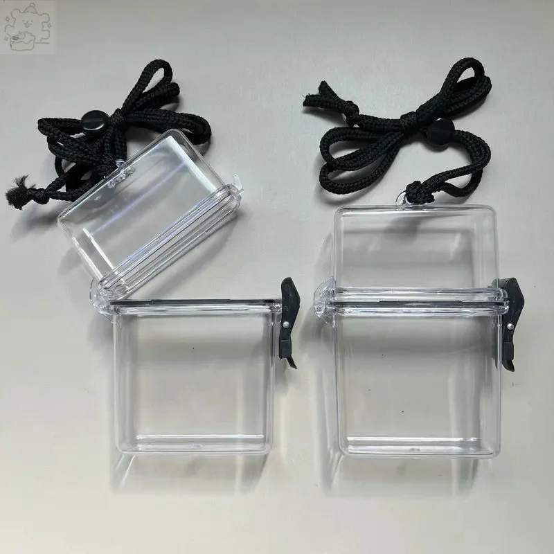 Waterproof Halterneck Transparent Card Storage Box,Photo Collect Holder, Can Hold 40-50 Cards