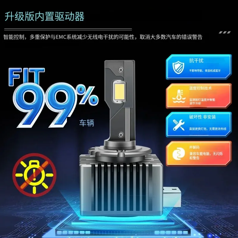 

TCYATO D1S/D2S/D3S/D4S LED Headlight Bulbs 70W 20000LM Super Bright 6500K White Plug and Play Car Headlamp Replacement