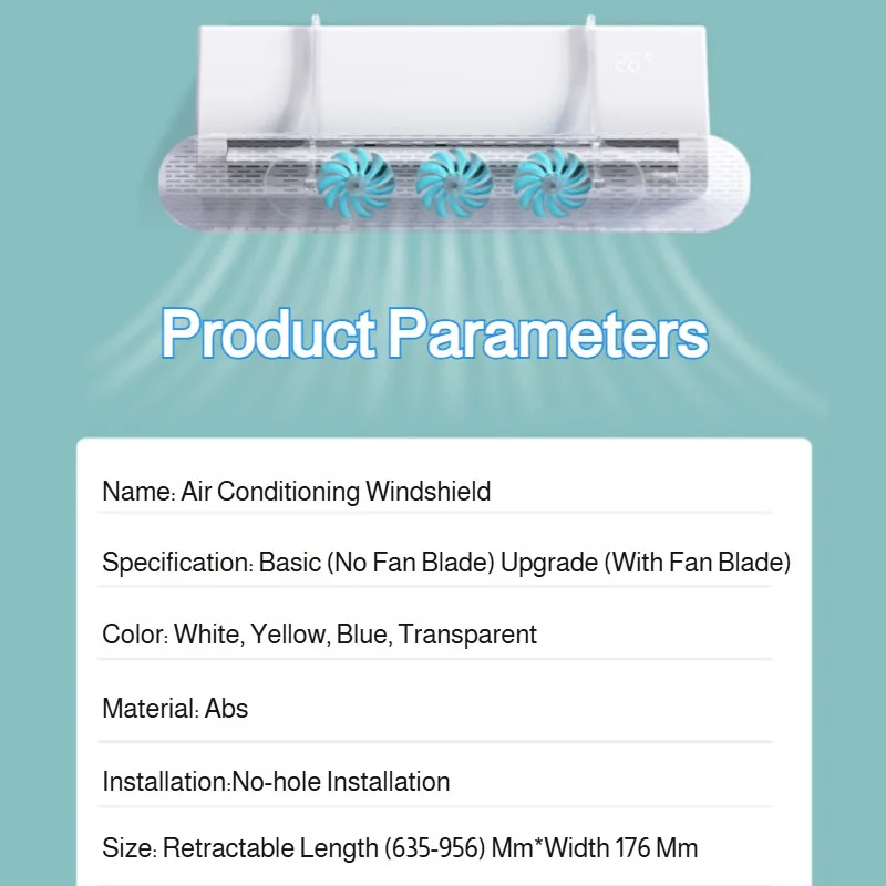 【Dia addio al costo per dirigere l'aria fredda】 Ventilatore per condizionatore d'aria a ventosa/Sufferano il vento freddo Protezione antivento per neonati e bambini piccoli