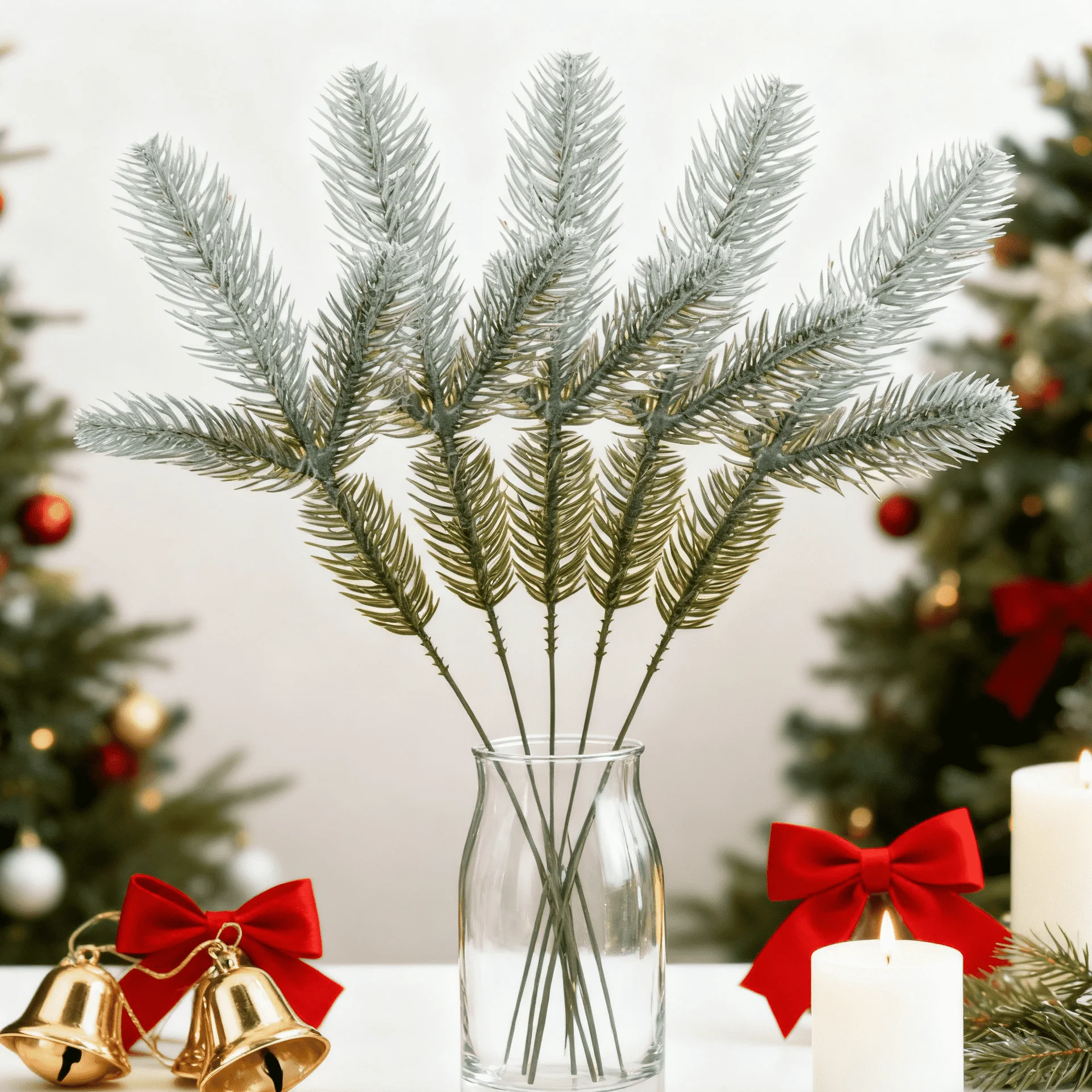 10/30 قطعة النباتات الاصطناعية الصنوبر غرفة المنزل في الهواء الطلق حديقة ساحة ديكور للطاولات ملحق حفل زفاف شجرة عيد الميلاد الهدايا صندوق الدعائم