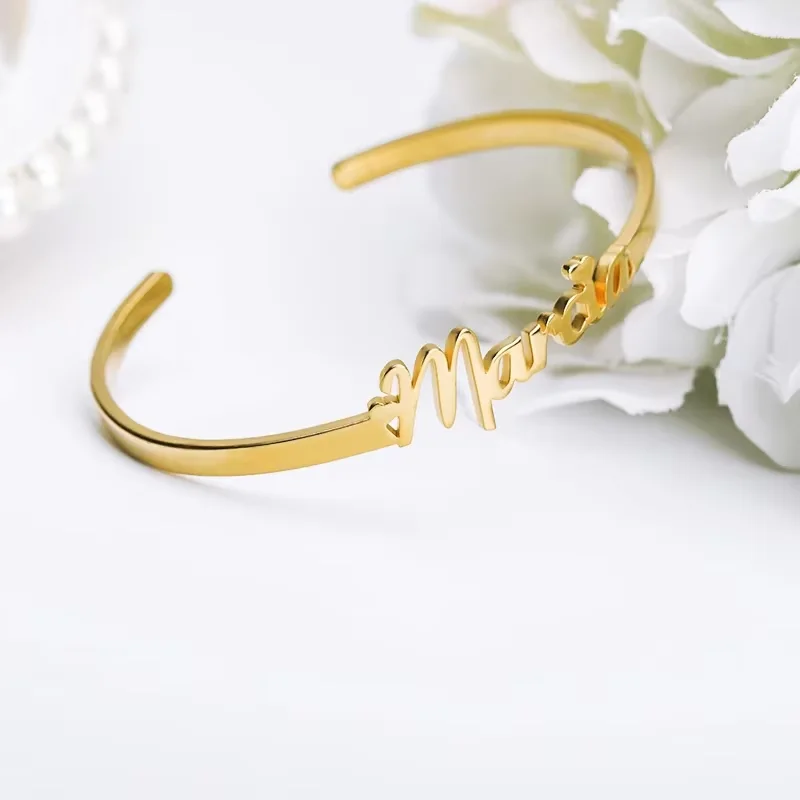 1Pcs Custom Name Flower Bracelet For Woman Stainless Steel Jewelry Trendy Personalized Sunflower Bracelet Wrist Accessories Gift